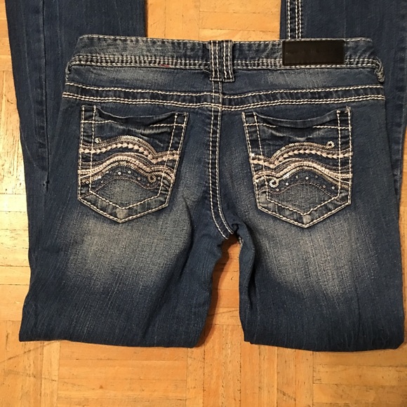 Twentyone black by Rue 21 Slim Boot Jeans Sz 3/4R - Picture 5 of 6